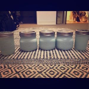 Light Blue Chalkboard Decorative Mason Jars